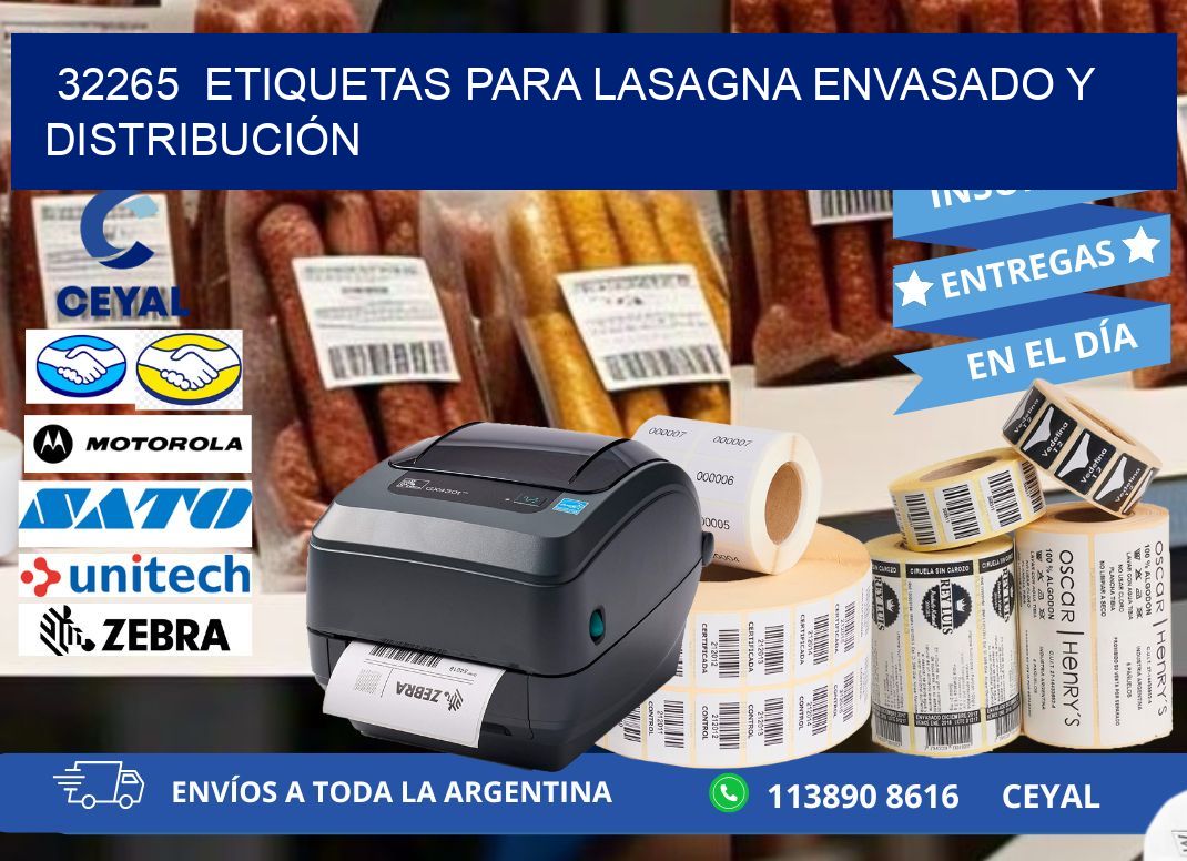 32265 ETIQUETAS PARA LASAGNA ENVASADO Y DISTRIBUCIÓN