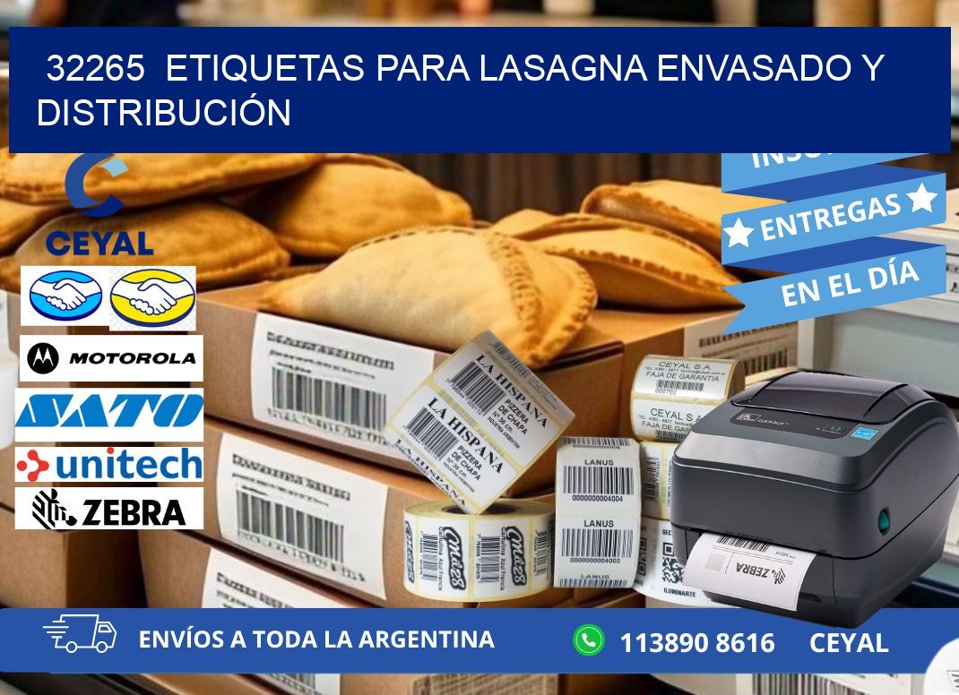 32265 ETIQUETAS PARA LASAGNA ENVASADO Y DISTRIBUCIÓN