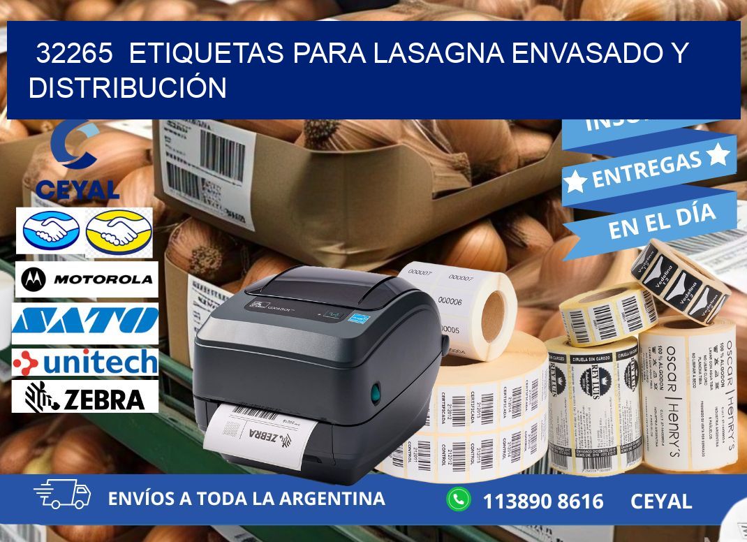 32265 ETIQUETAS PARA LASAGNA ENVASADO Y DISTRIBUCIÓN