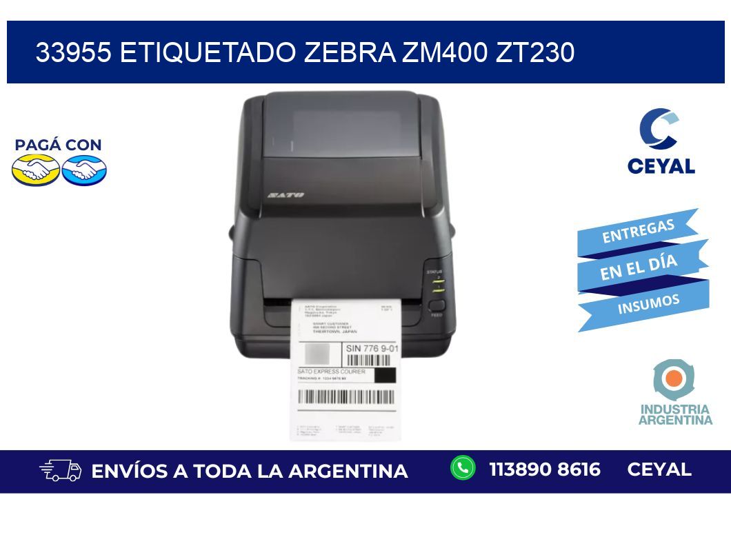 33955 ETIQUETADO ZEBRA ZM400 ZT230