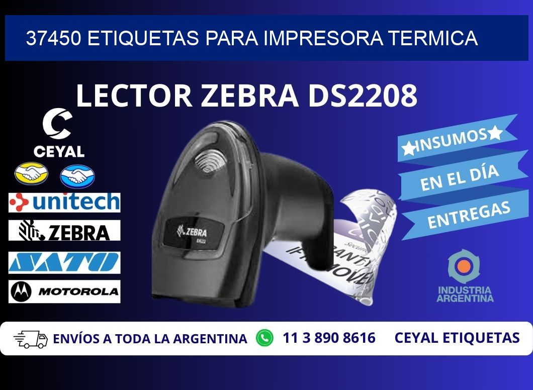 37450 ETIQUETAS PARA IMPRESORA TERMICA