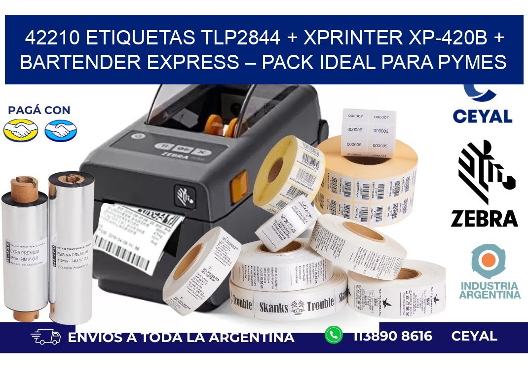 42210 ETIQUETAS TLP2844 + Xprinter XP-420B + BarTender Express – Pack ideal para PyMES