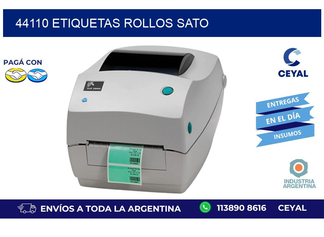 44110 ETIQUETAS ROLLOS SATO