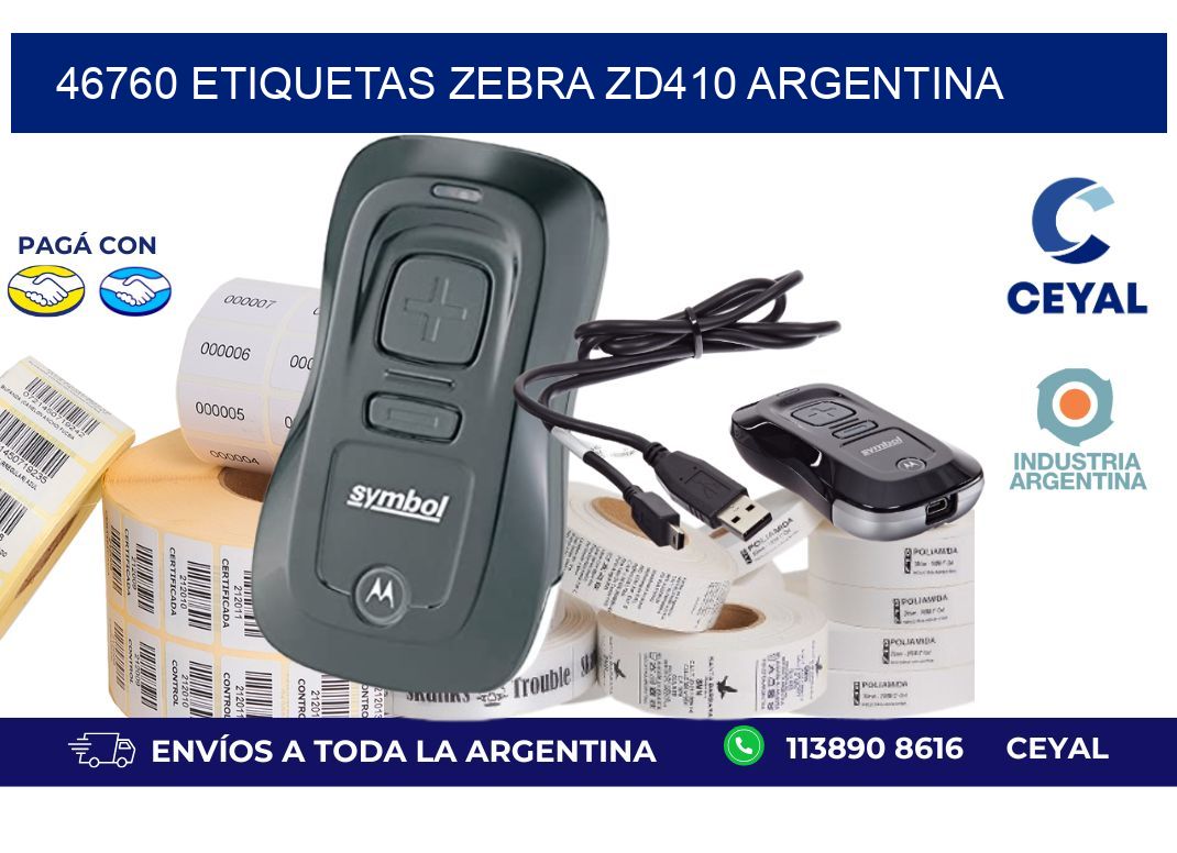 46760 etiquetas zebra zd410 argentina