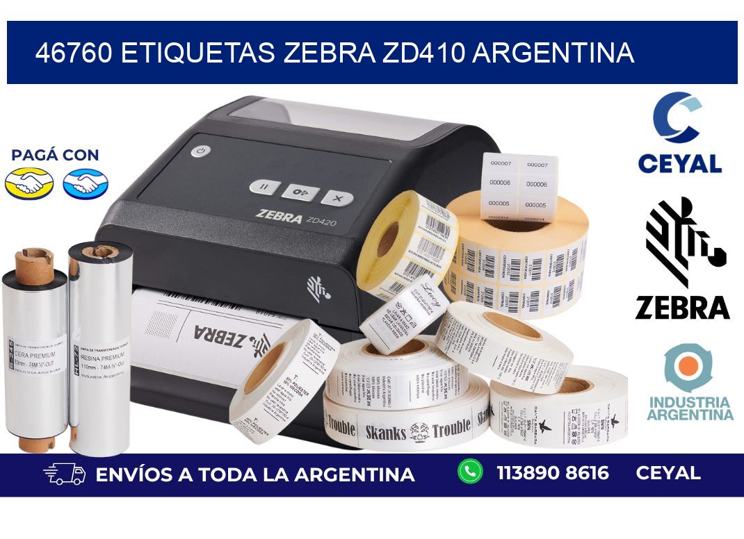 46760 etiquetas zebra zd410 argentina