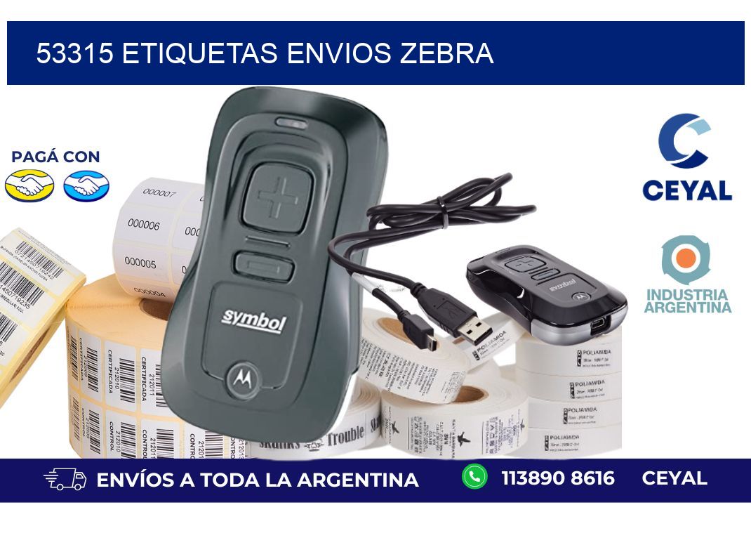 53315 ETIQUETAS ENVIOS ZEBRA