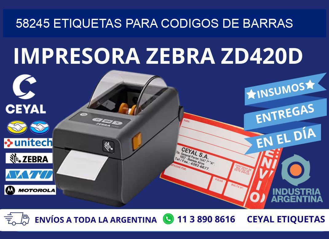 58245 ETIQUETAS PARA CODIGOS DE BARRAS