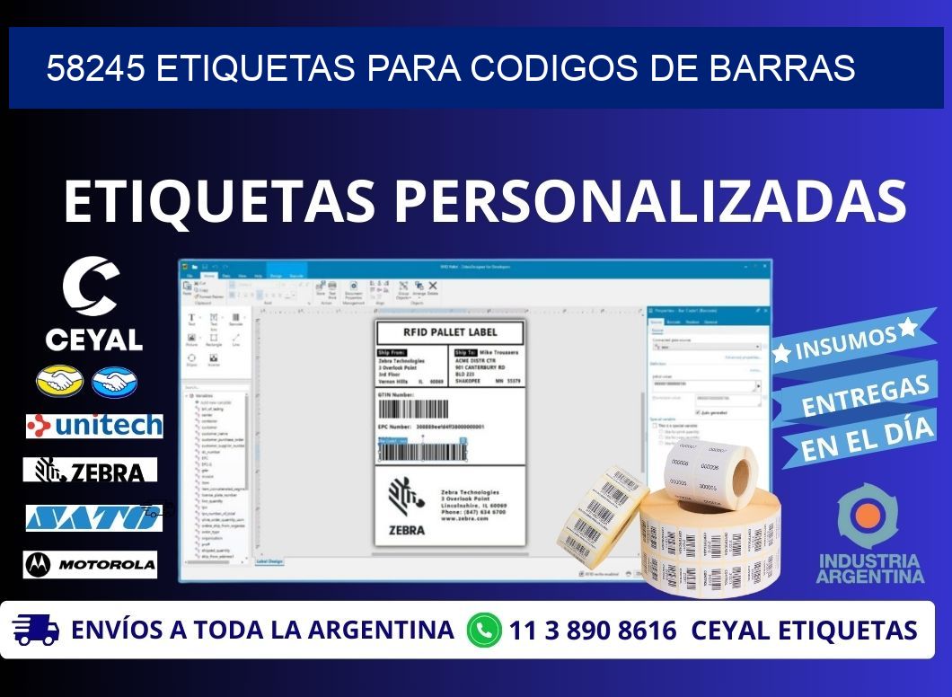 58245 ETIQUETAS PARA CODIGOS DE BARRAS