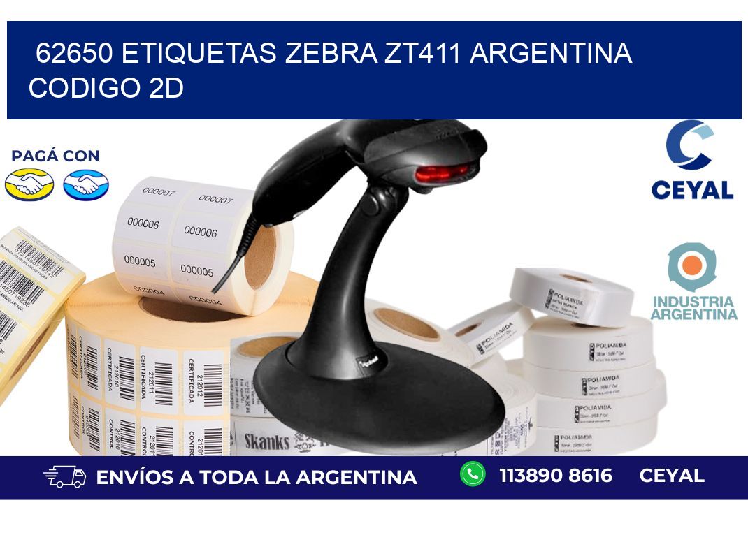 62650 etiquetas zebra zt411 argentina CODIGO 2D