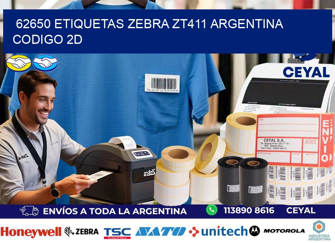 62650 etiquetas zebra zt411 argentina CODIGO 2D