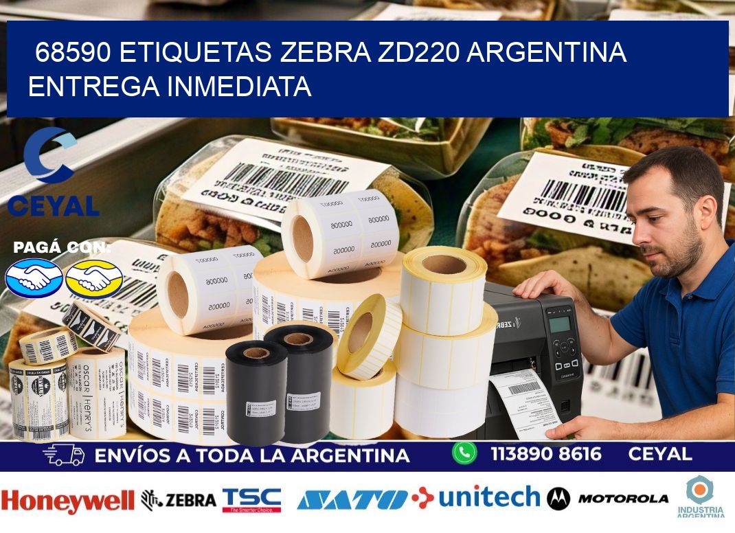 68590 etiquetas zebra zd220 ARGENTINA ENTREGA INMEDIATA
