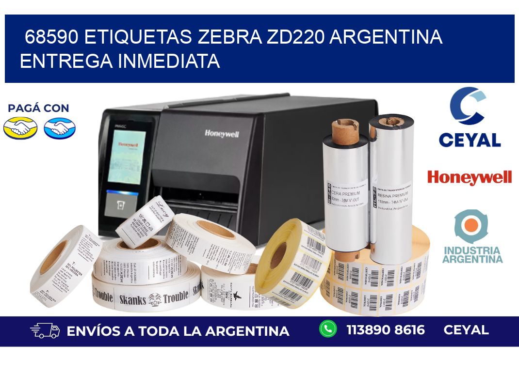 68590 etiquetas zebra zd220 ARGENTINA ENTREGA INMEDIATA