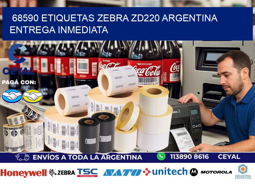 68590 etiquetas zebra zd220 ARGENTINA ENTREGA INMEDIATA