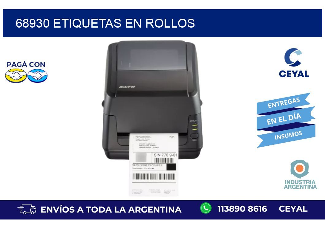 68930 ETIQUETAS EN ROLLOS