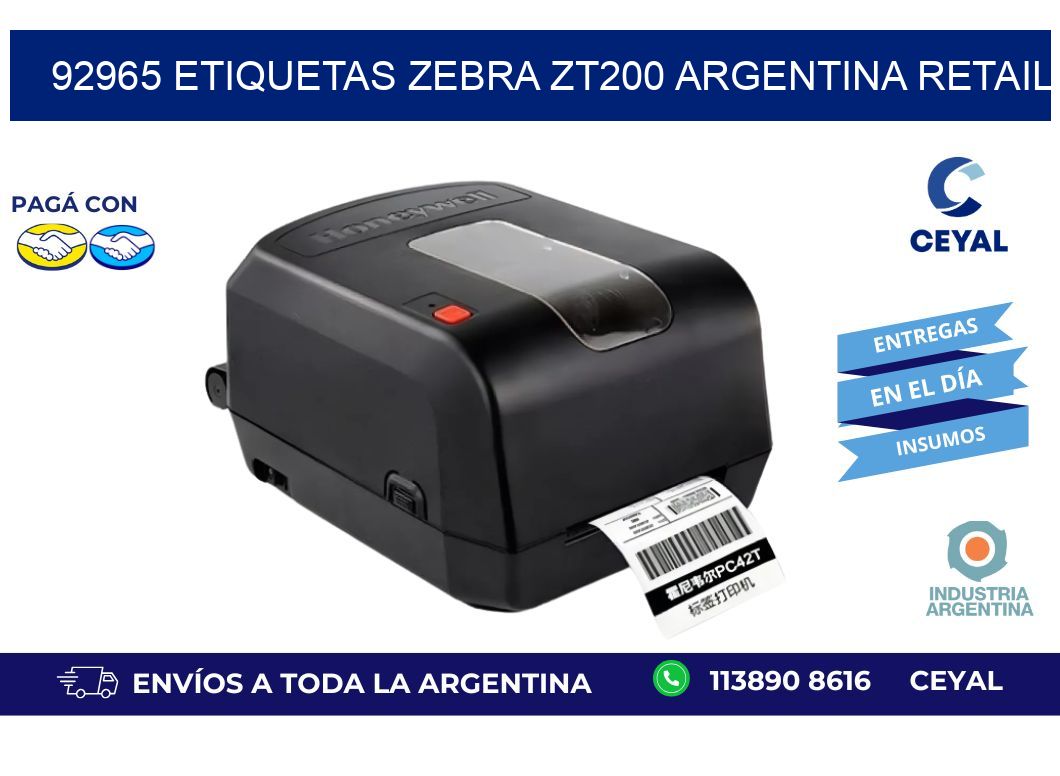 92965 etiquetas zebra zt200 argentina RETAIL