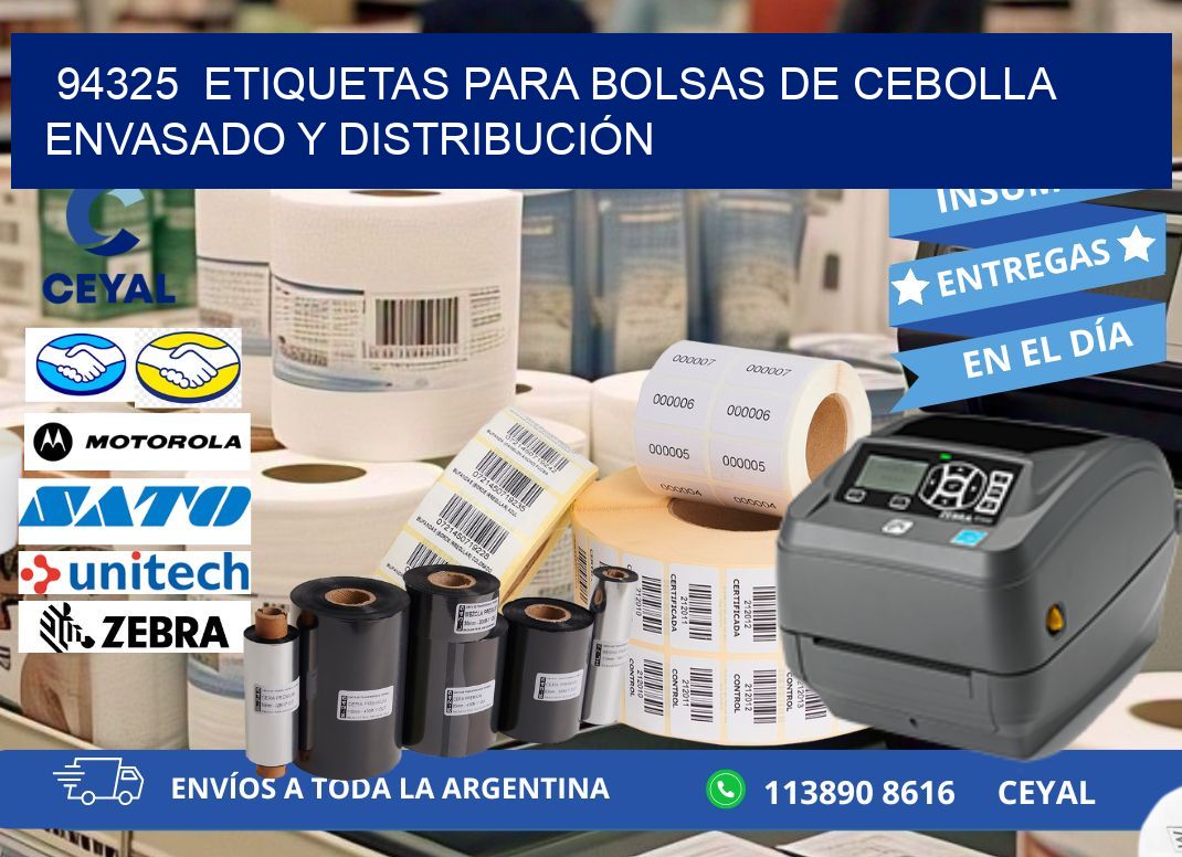 94325 ETIQUETAS PARA BOLSAS DE CEBOLLA ENVASADO Y DISTRIBUCIÓN