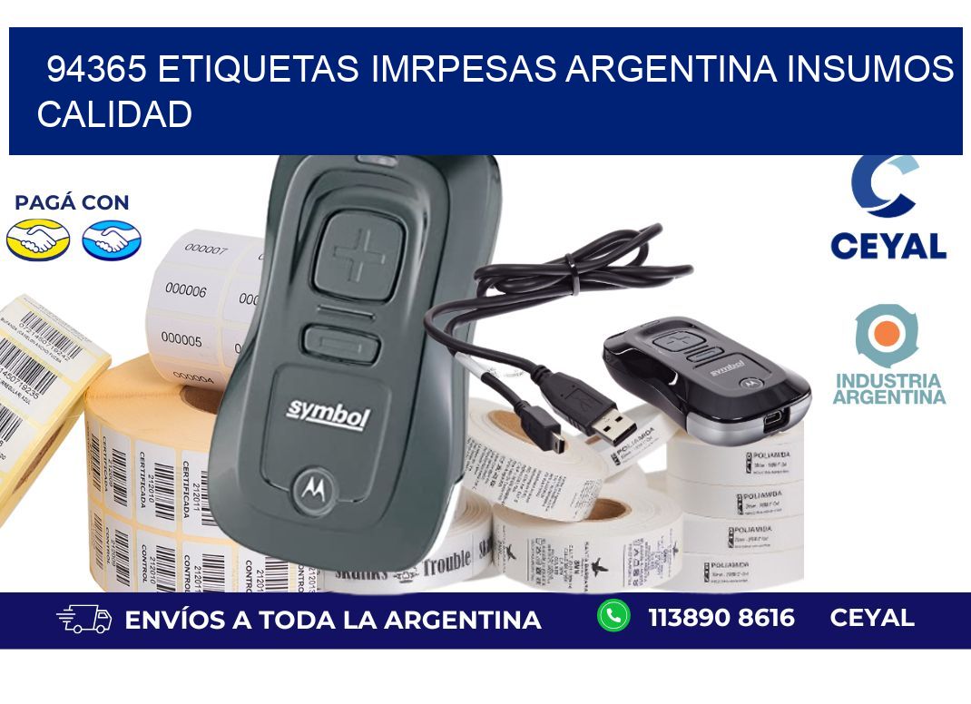 94365 etiquetas imrpesas argentina INSUMOS CALIDAD