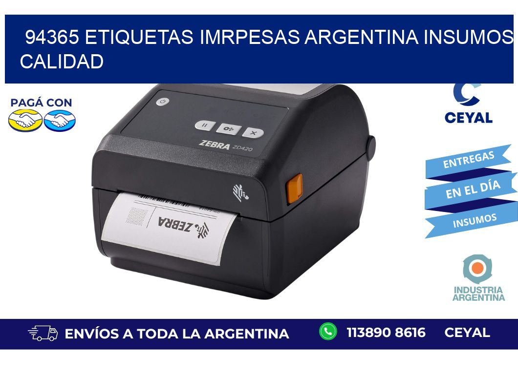 94365 etiquetas imrpesas argentina INSUMOS CALIDAD
