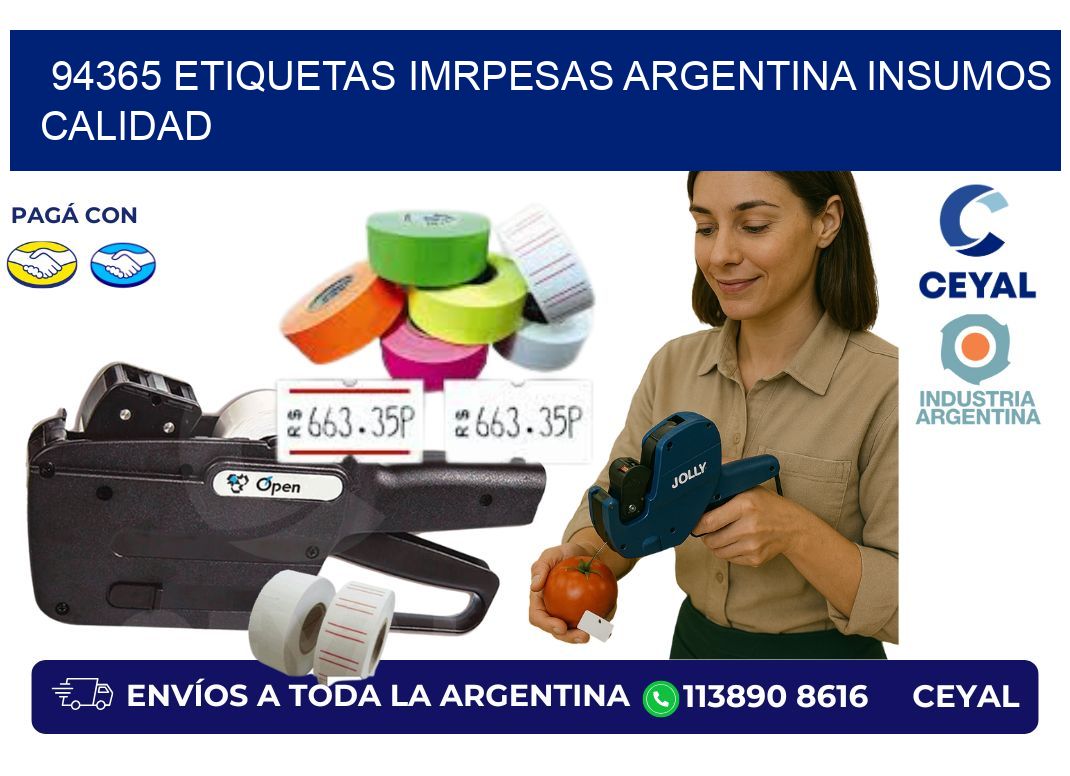 94365 etiquetas imrpesas argentina INSUMOS CALIDAD