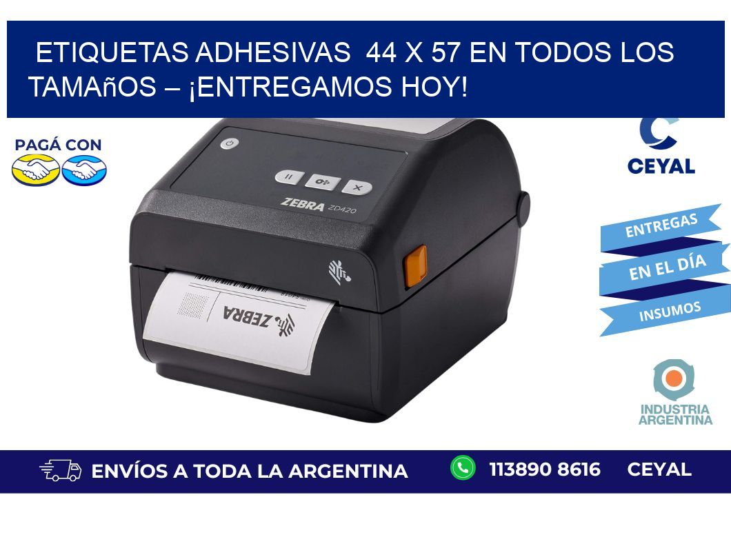 Etiquetas Adhesivas 44 x 57 en Todos los Tamaños – ¡Entregamos Hoy!