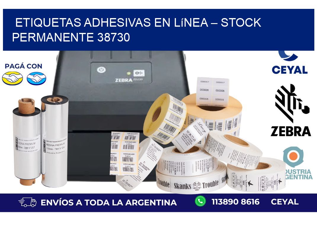 Etiquetas Adhesivas en Línea – Stock Permanente 38730