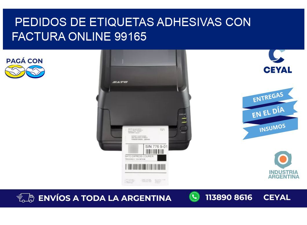 Pedidos de Etiquetas Adhesivas con Factura Online 99165