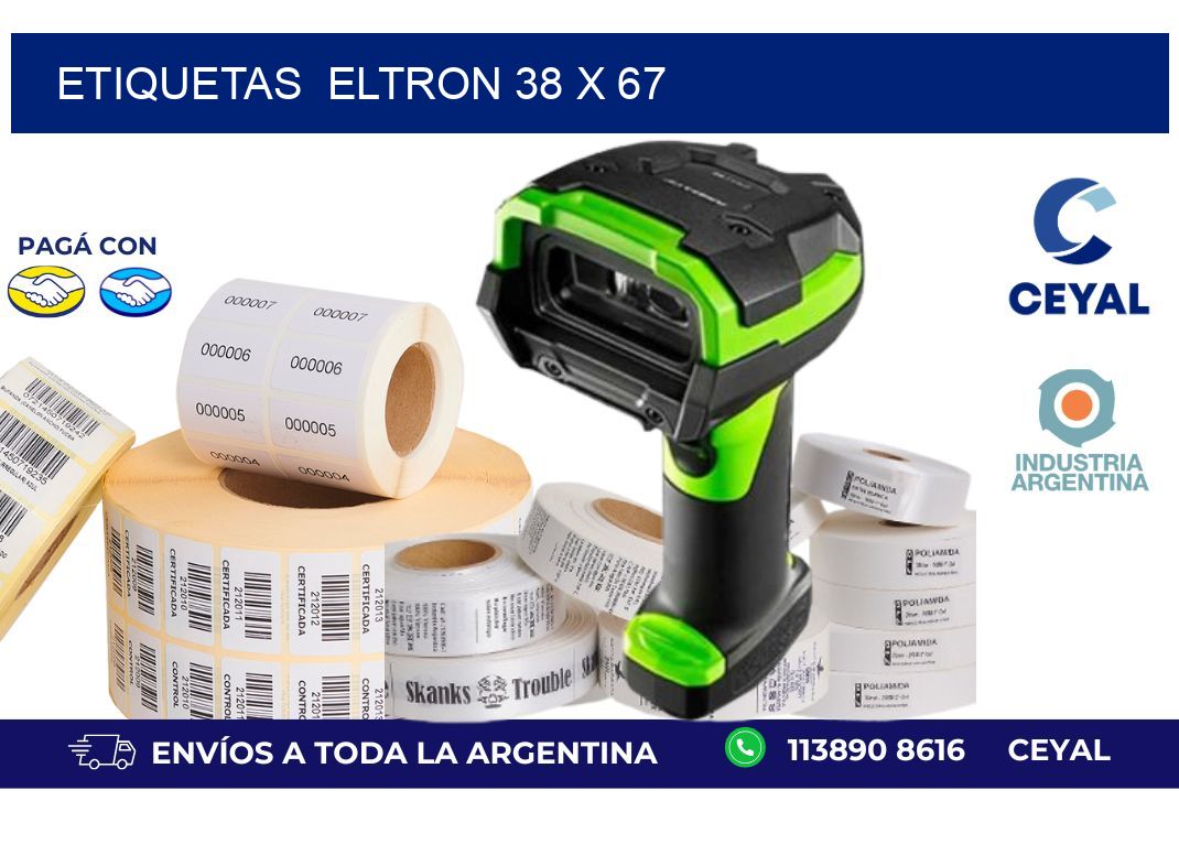 etiquetas  eltron 38 x 67