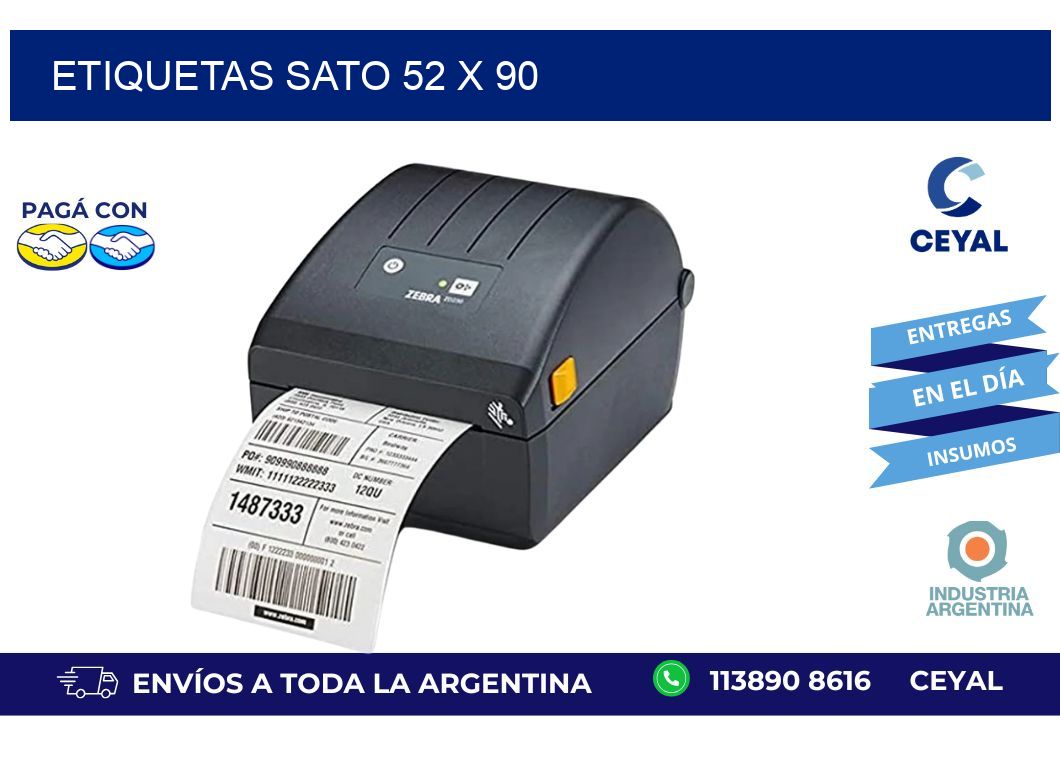 etiquetas sato 52 x 90