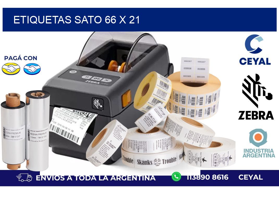 etiquetas sato 66 x 21