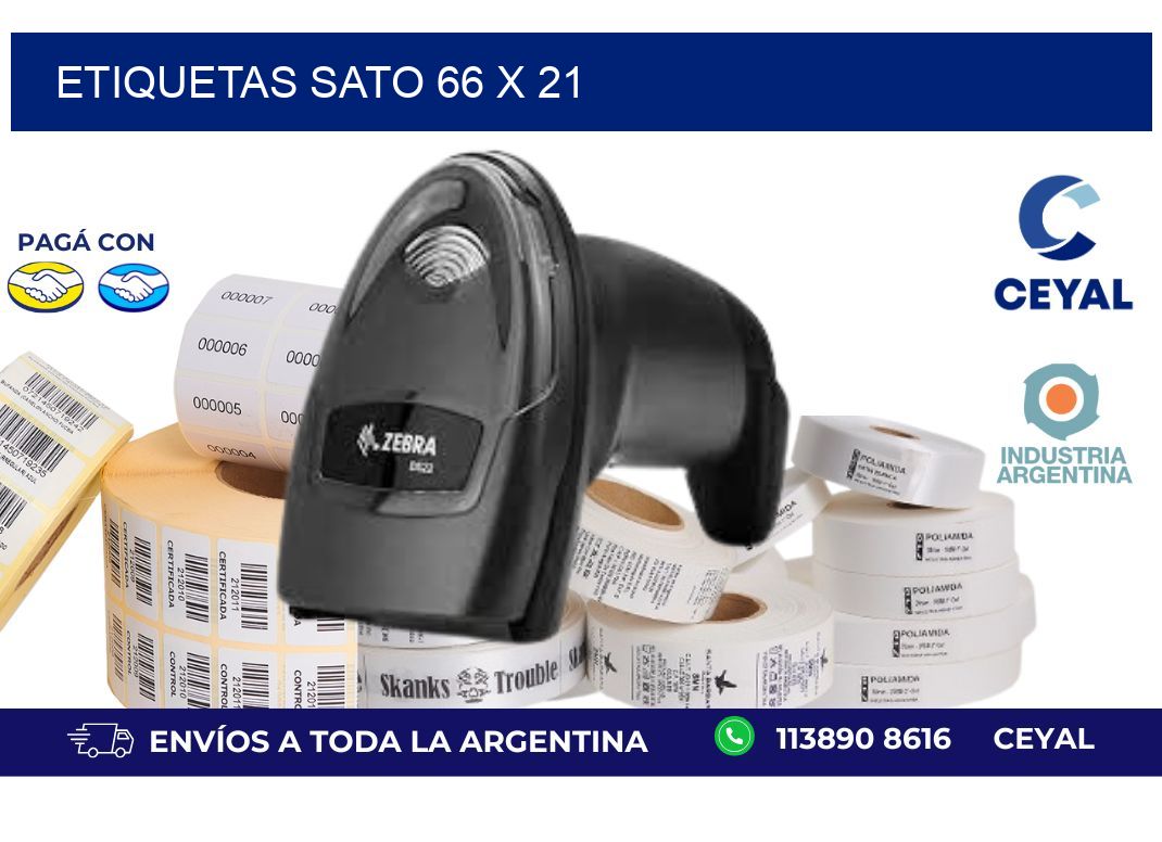 etiquetas sato 66 x 21