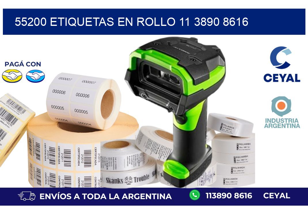 55200 ETIQUETAS EN ROLLO 11 3890 8616