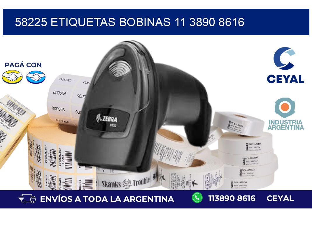58225 ETIQUETAS BOBINAS 11 3890 8616