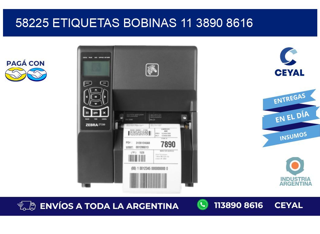 58225 ETIQUETAS BOBINAS 11 3890 8616