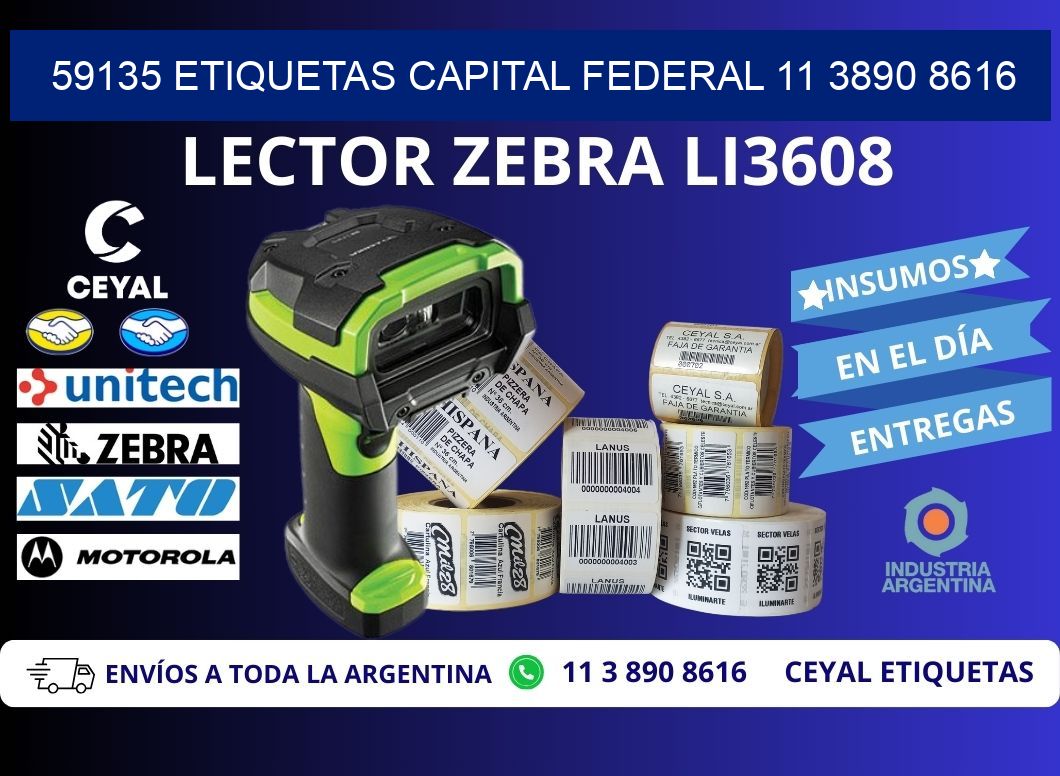 59135 ETIQUETAS CAPITAL FEDERAL 11 3890 8616