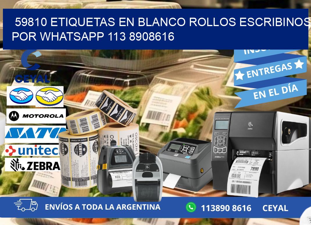 59810 ETIQUETAS EN BLANCO ROLLOS ESCRIBINOS POR WHATSAPP 113 8908616