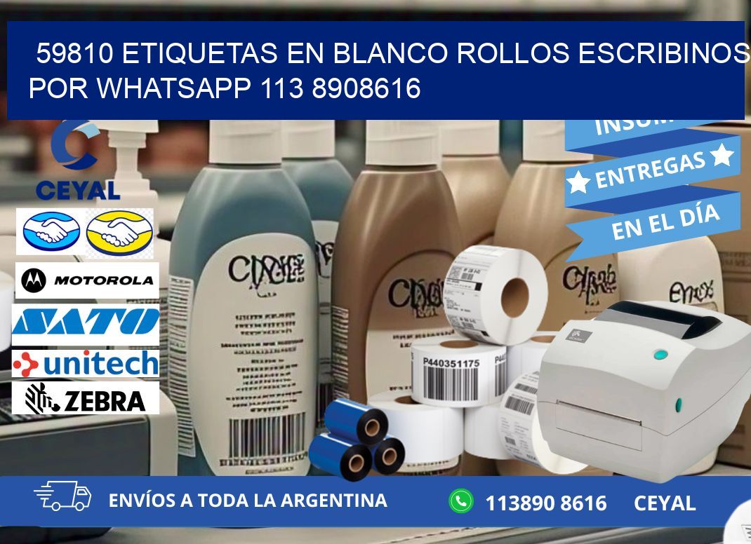 59810 ETIQUETAS EN BLANCO ROLLOS ESCRIBINOS POR WHATSAPP 113 8908616