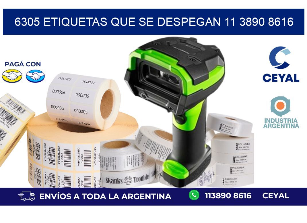 6305 ETIQUETAS QUE SE DESPEGAN 11 3890 8616