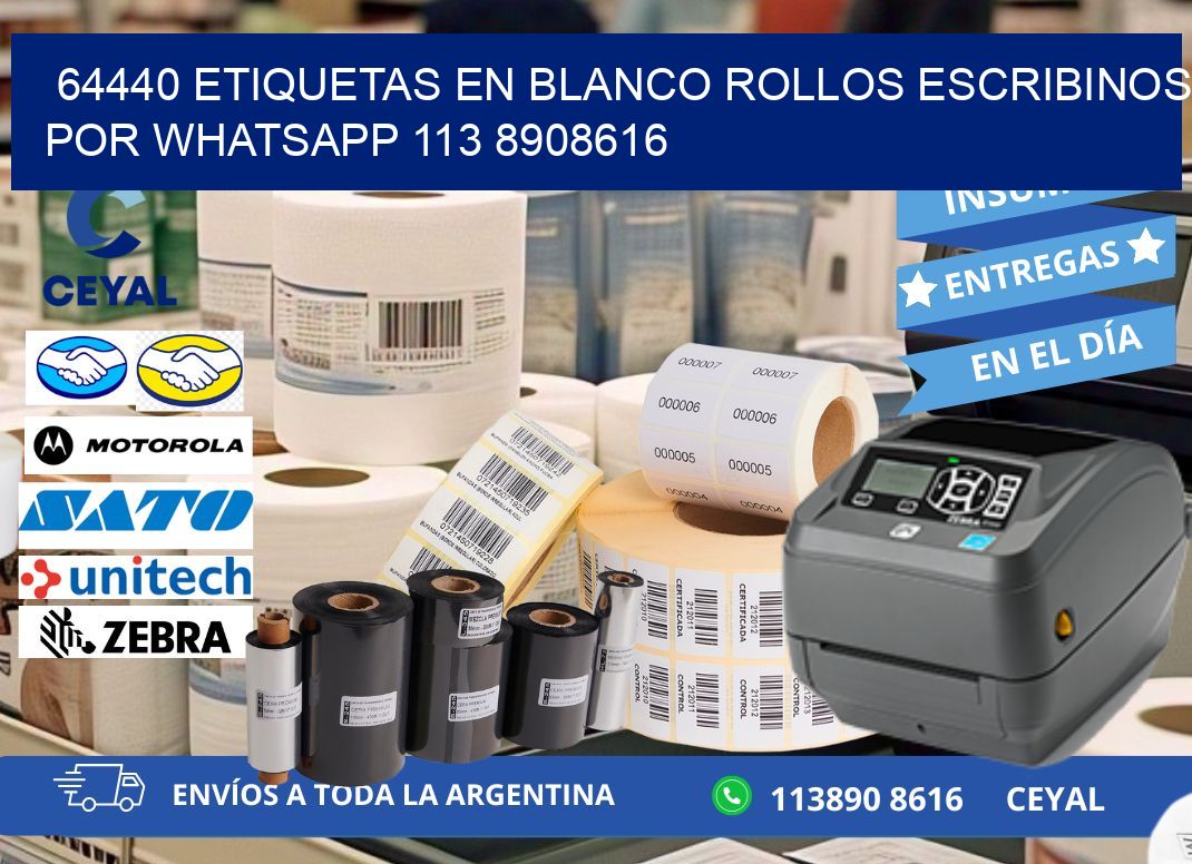 64440 ETIQUETAS EN BLANCO ROLLOS ESCRIBINOS POR WHATSAPP 113 8908616