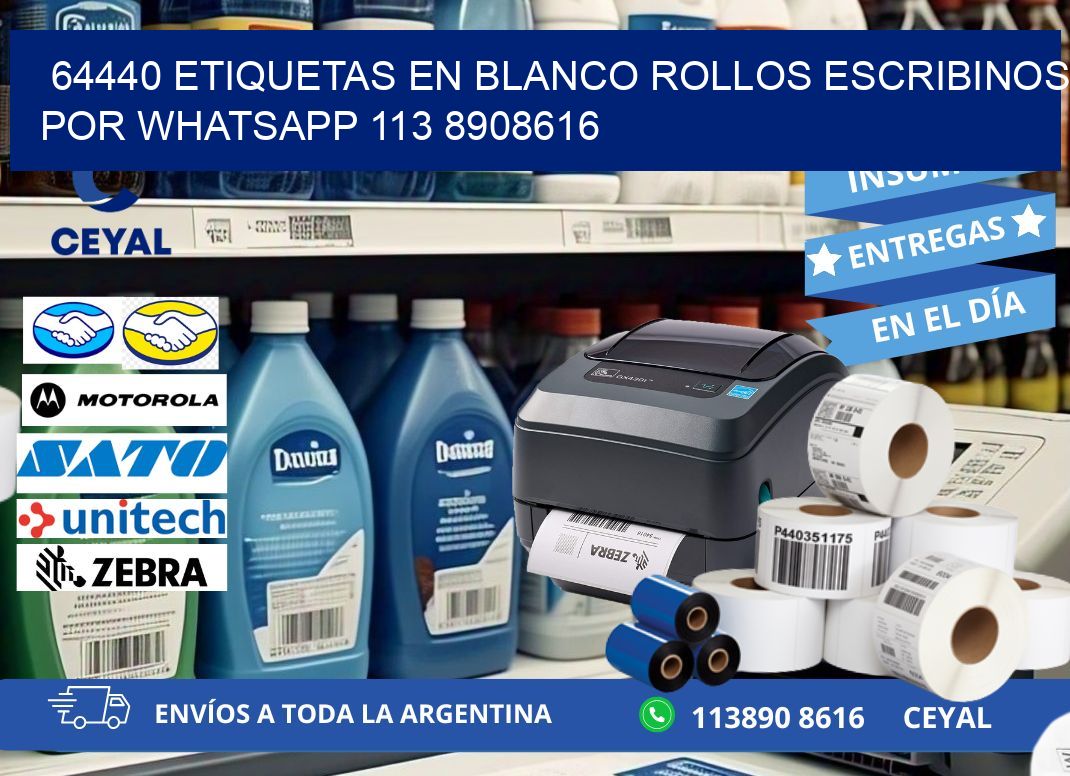 64440 ETIQUETAS EN BLANCO ROLLOS ESCRIBINOS POR WHATSAPP 113 8908616