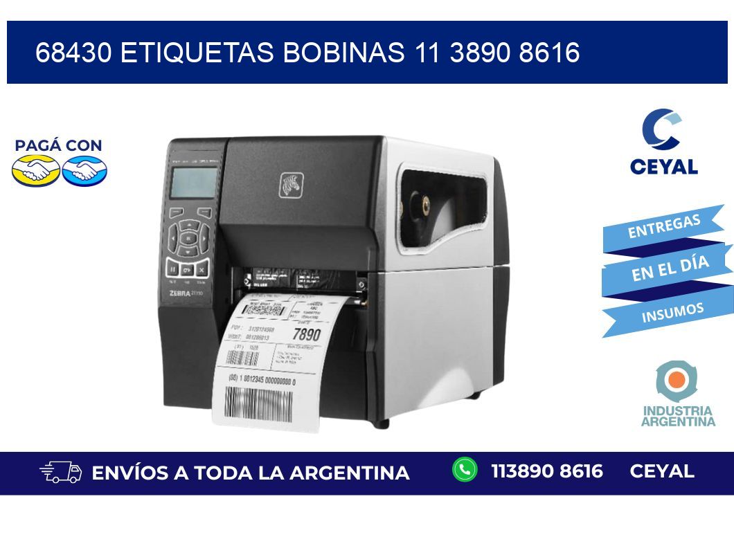 68430 ETIQUETAS BOBINAS 11 3890 8616