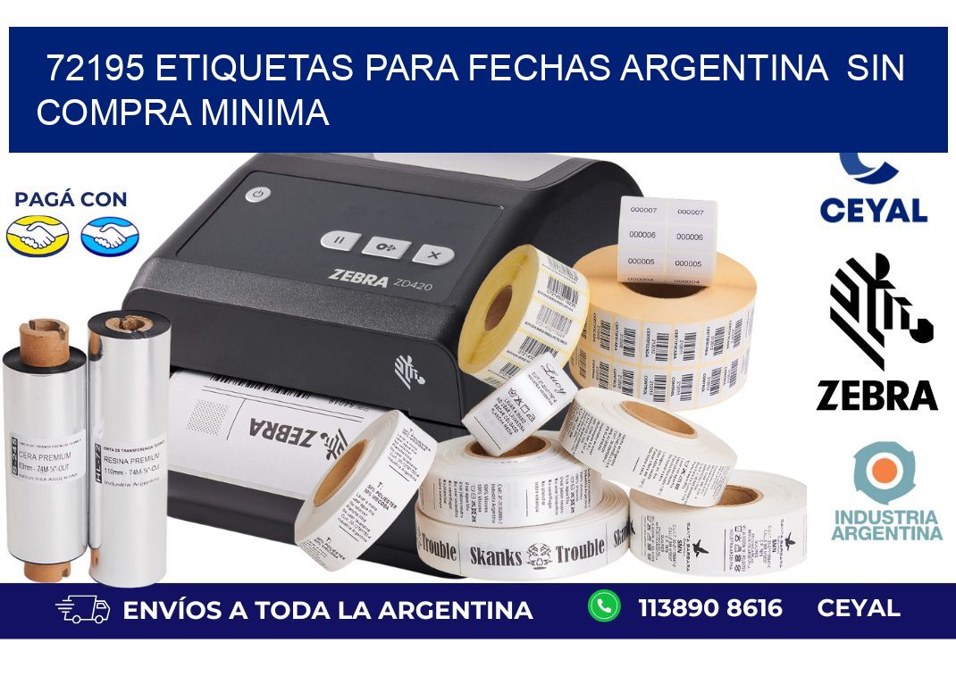 72195 ETIQUETAS PARA FECHAS ARGENTINA SIN COMPRA MINIMA