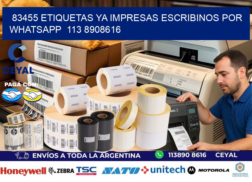 83455 ETIQUETAS YA IMPRESAS ESCRIBINOS POR WHATSAPP  113 8908616