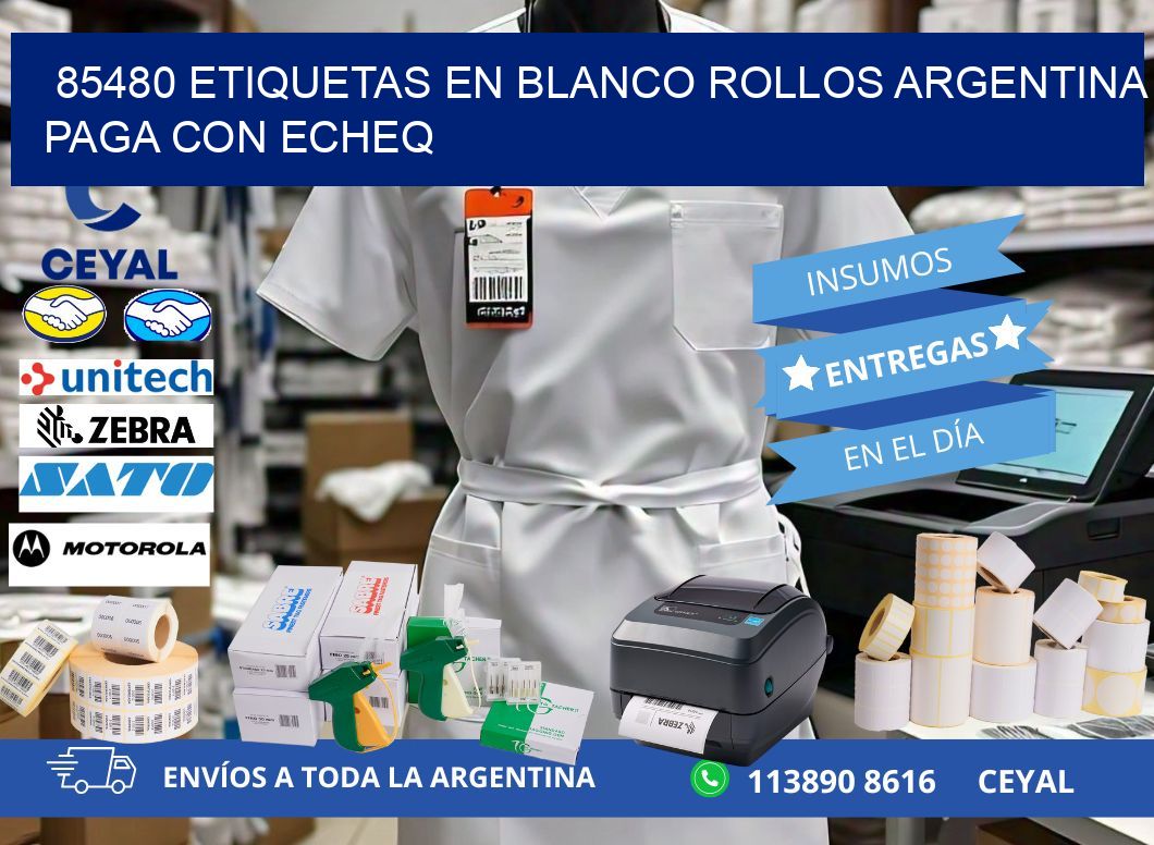 85480 ETIQUETAS EN BLANCO ROLLOS ARGENTINA PAGA CON ECHEQ