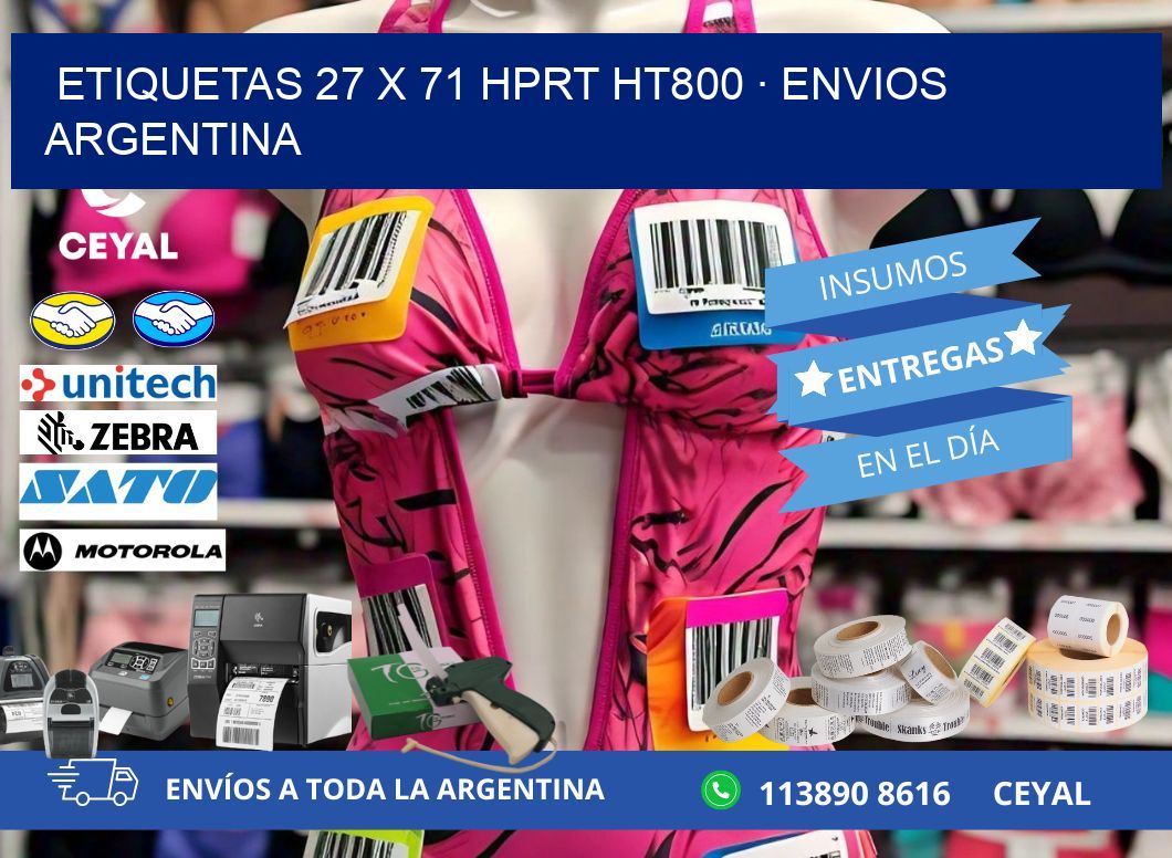 ETIQUETAS 27 x 71 HPRT HT800 · ENVIOS ARGENTINA