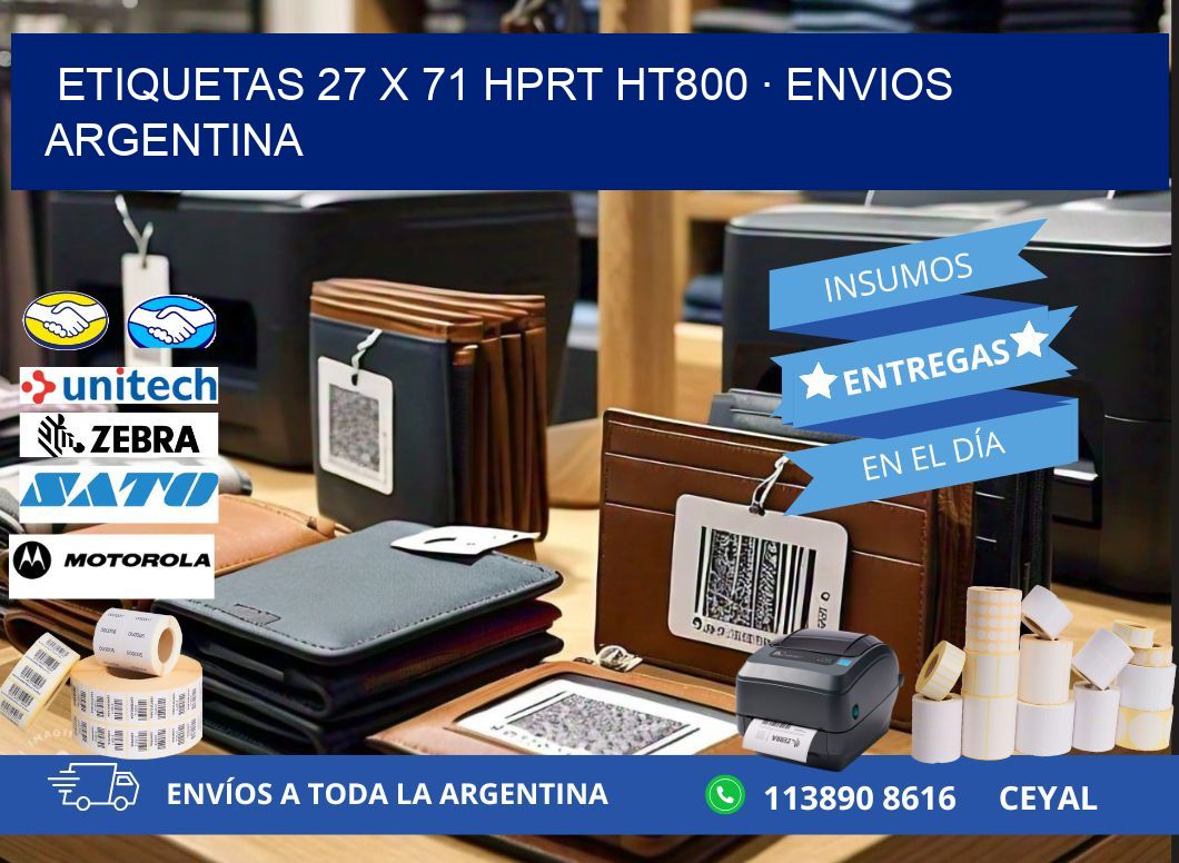 ETIQUETAS 27 x 71 HPRT HT800 · ENVIOS ARGENTINA