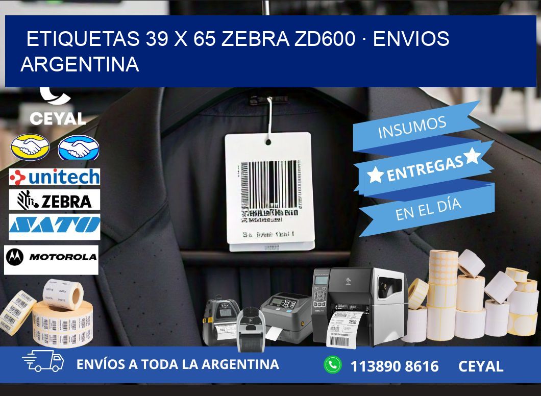 ETIQUETAS 39 x 65 ZEBRA ZD600 · ENVIOS ARGENTINA