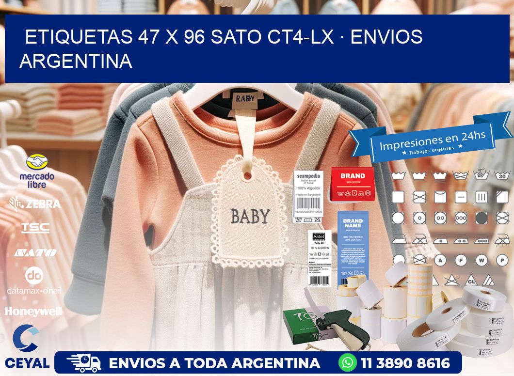 ETIQUETAS 47 x 96 SATO CT4-LX · ENVIOS ARGENTINA