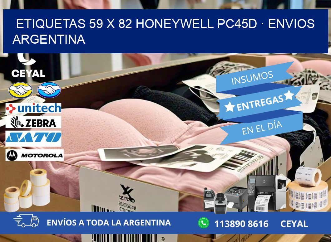 ETIQUETAS 59 x 82 HONEYWELL PC45D · ENVIOS ARGENTINA
