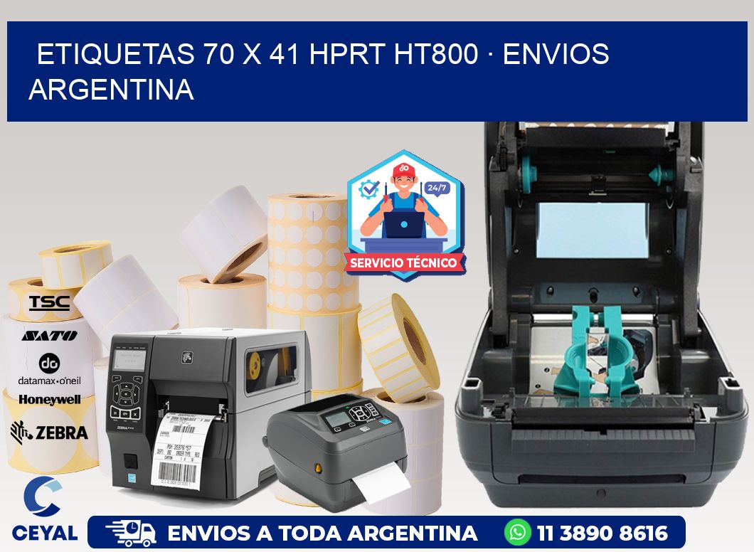 ETIQUETAS 70 x 41 HPRT HT800 · ENVIOS ARGENTINA