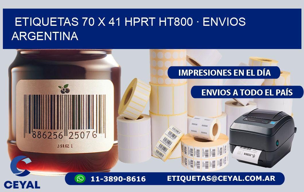 ETIQUETAS 70 x 41 HPRT HT800 · ENVIOS ARGENTINA